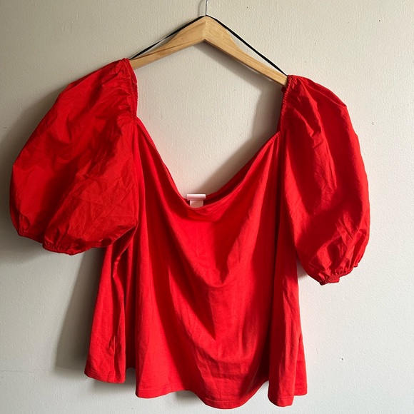 H&M Orange Puffy Sleeved Top - Plus - Picture 5 of 7